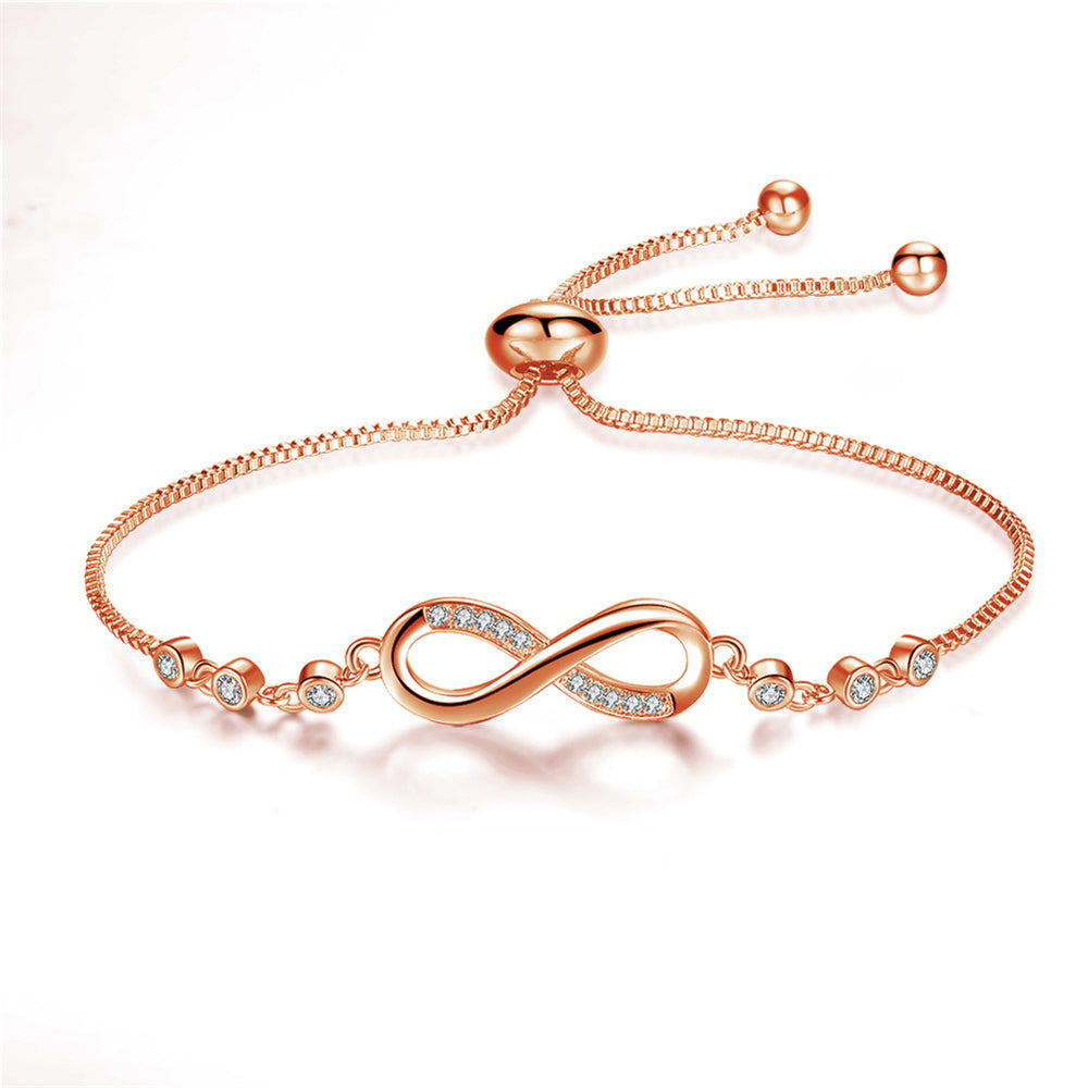 Pulsera ajustable de infinito en plata