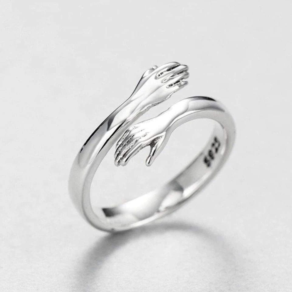 Anillo de abrazo ajustable de plata