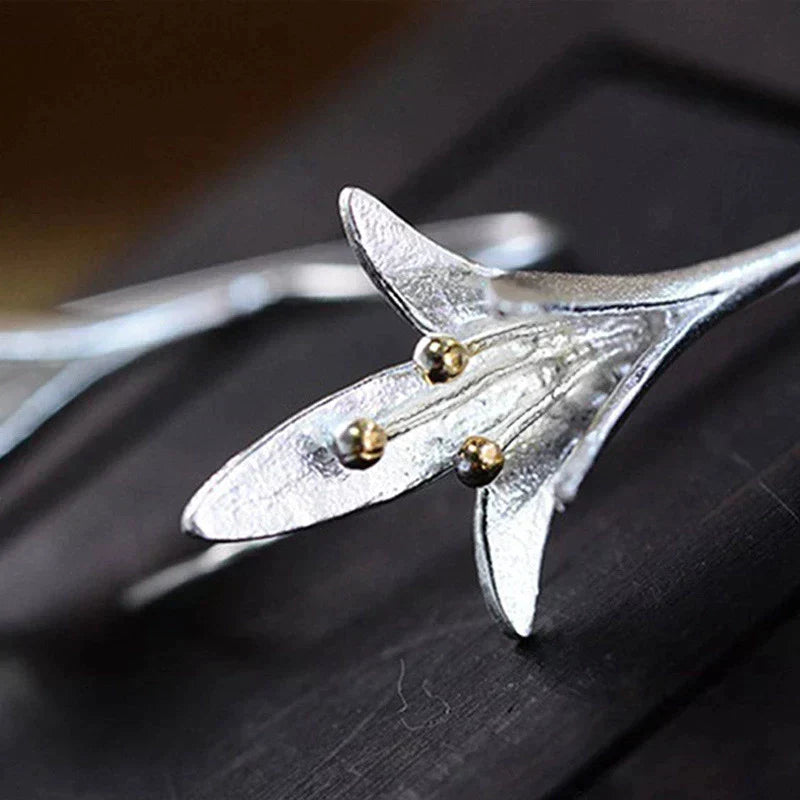 Pendientes de flores de plata 