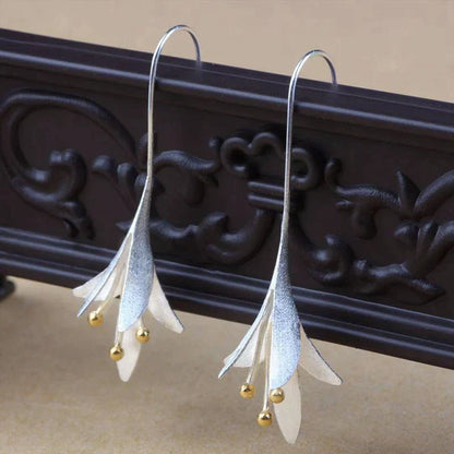 Pendientes de flores de plata 