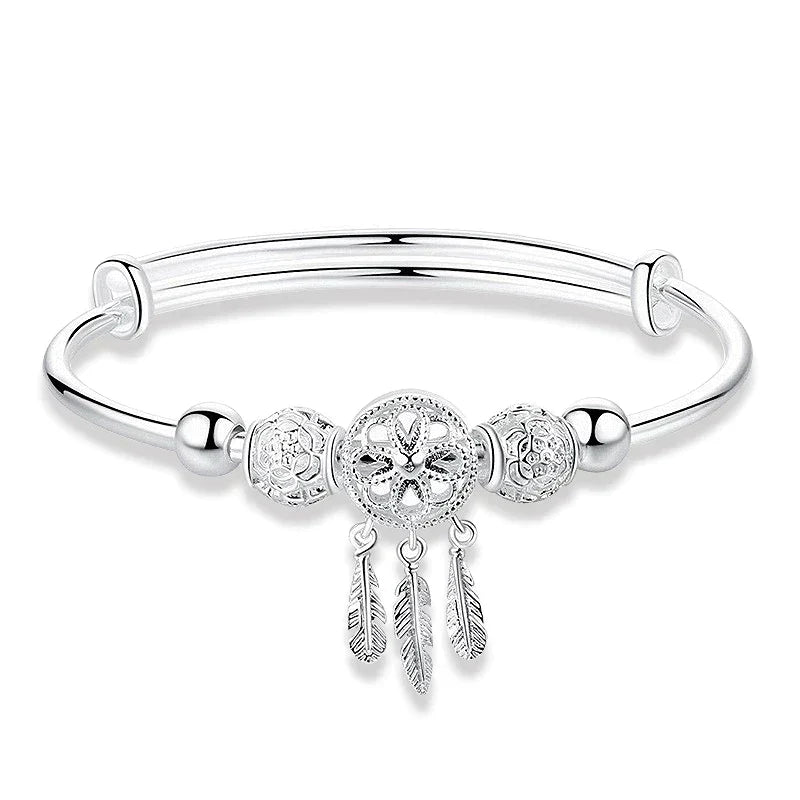 Pulsera ajustable atrapasueños de plata 925 